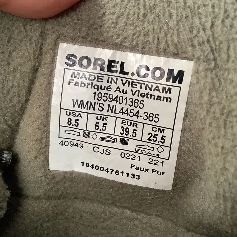 Sorel Explorer II Carnival Felt Dark Stone Waterproof Winter Women Boots Sz 8.5